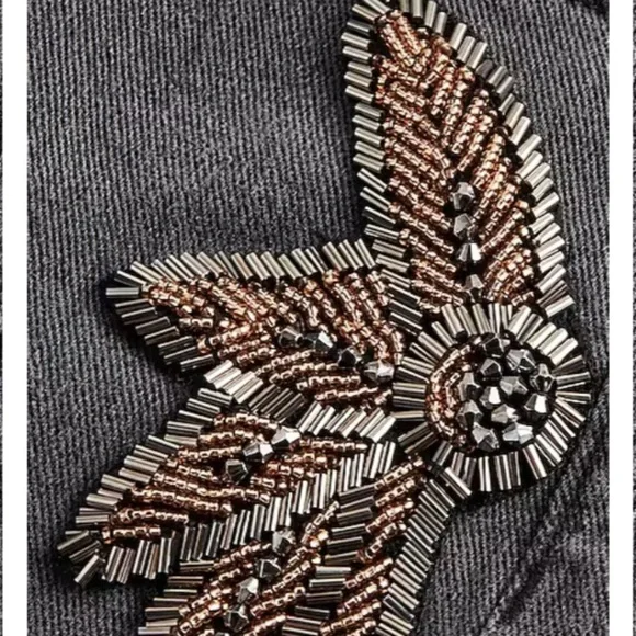 NWT Express Super High Waisted Black Beaded Side Slim Jeans 6R - Picture 5 of 10